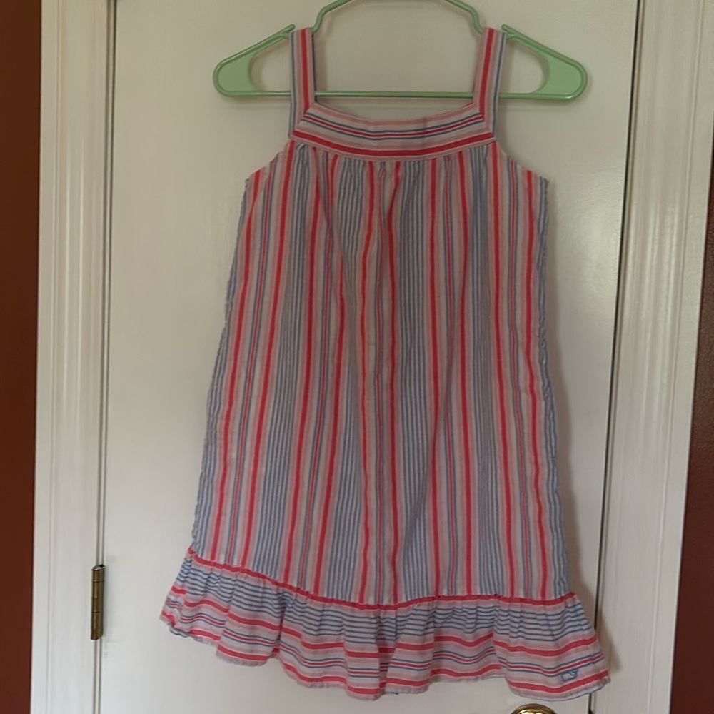 Vineyard Vines sundress, pink, blue and white stripes